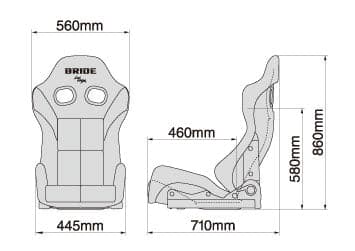Bride Black GIAS III Reclinable Carbon Bucket Seat